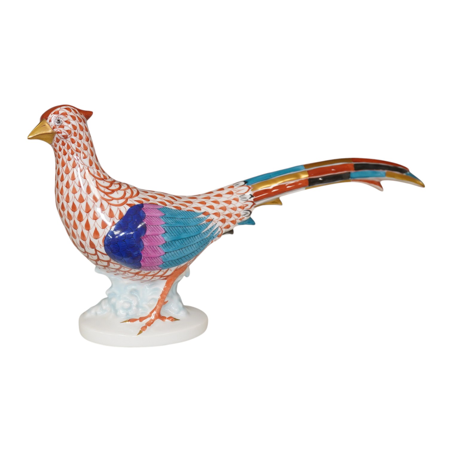 A Herend red scale pattern pheasant, 16cm high. Condition - good.